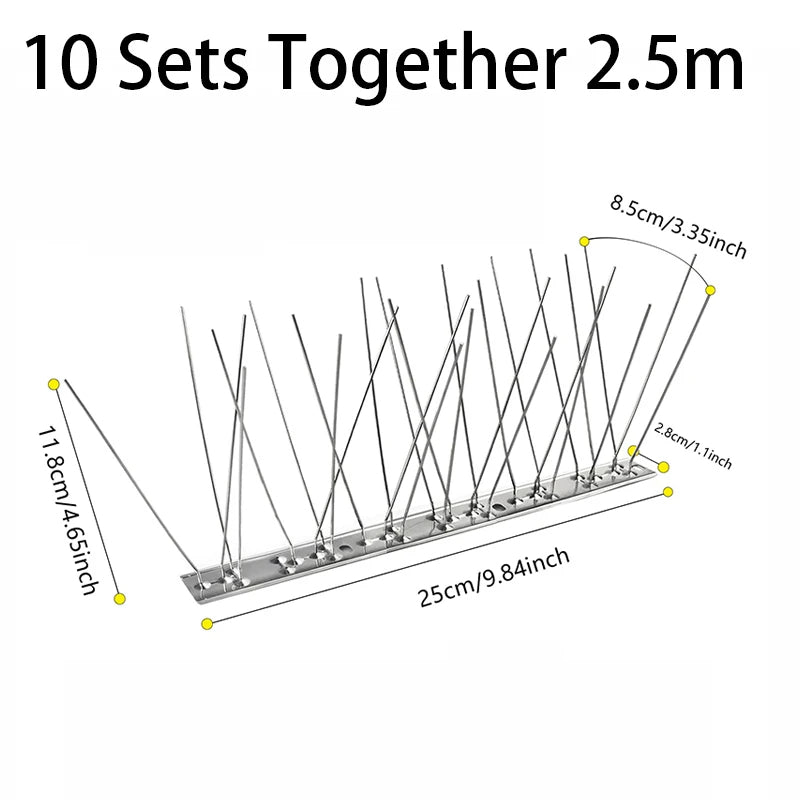 BirdGuard™ Stainless Steel Pigeon Deterrent Spikes for Homes & Businesses