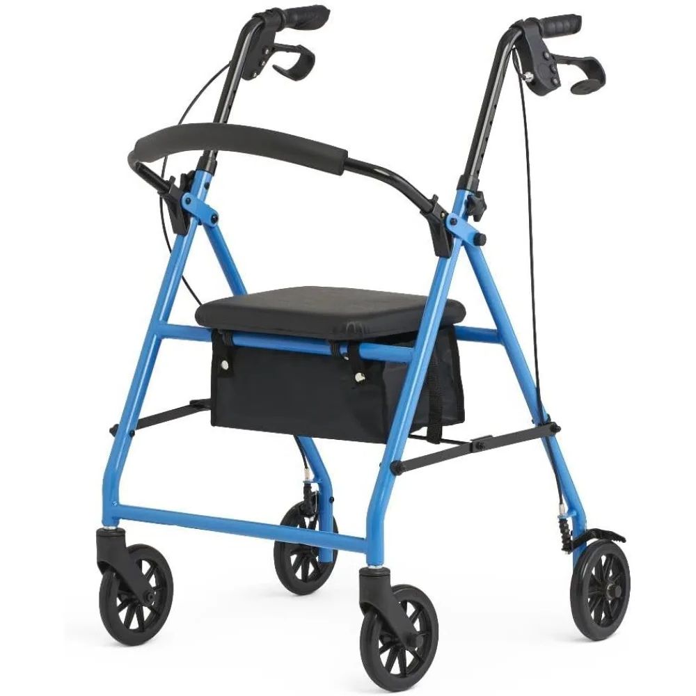 MobilityMate™ Folding Lightweight Steel Rollator with Seat for Seniors