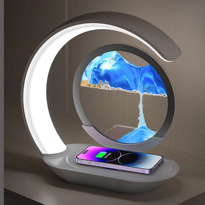 SandArt™ 3D Table Lamp - Elegant Bedside Lamp with Wireless Charger for Relaxation 1