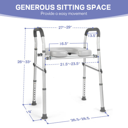 ComfortLift™ Adjustable Raised Toilet Seat Riser for Elderly with Handles