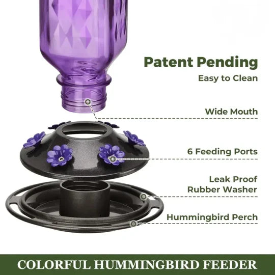 Hummingbird Haven™ 24oz Glass Feeder for Bird Lovers – Best Hummingbird Feeder - 7