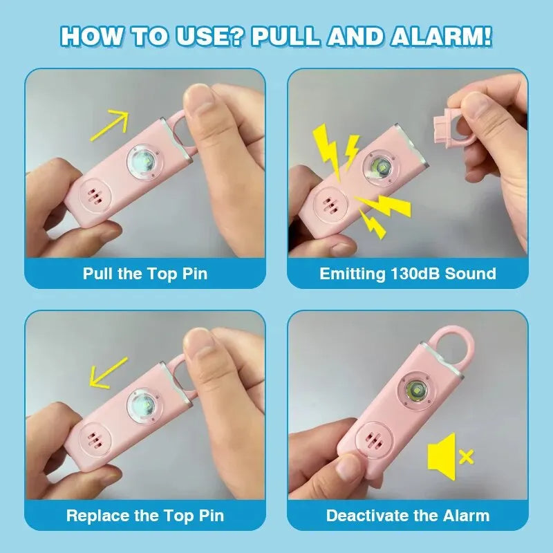 SafeGuard™ Personal Safety Alarm Keychain for Women - Compact & Loud 130 dB - 2