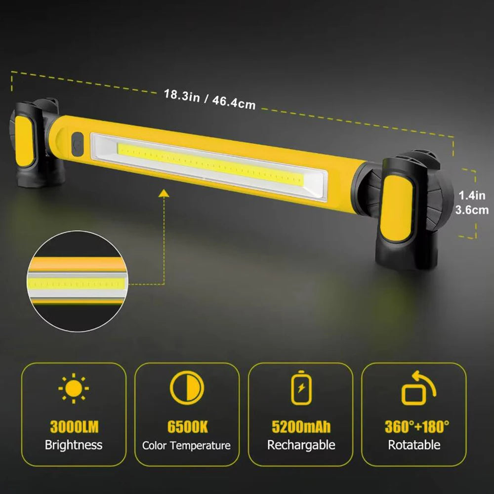 BrightBeam™ Rechargeable LED Work Light for Construction and Home Use - 3