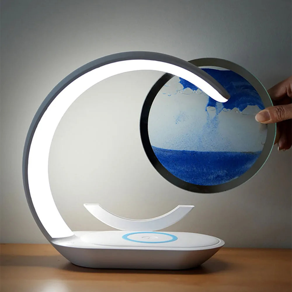 SandArt™ 3D Table Lamp - Elegant Bedside Lamp with Wireless Charger for Relaxation 3
