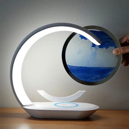 SandArt™ 3D Table Lamp - Elegant Bedside Lamp with Wireless Charger for Relaxation 3