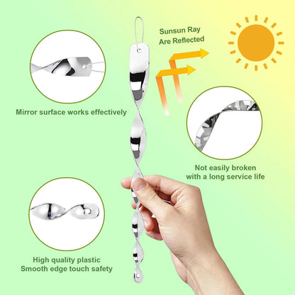 EcoGuard™ Reflective Bird Deterrent Spiral Rod – Safe Pigeon Repellent for Gardens
