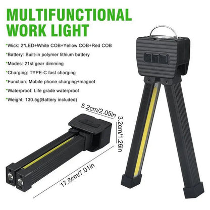 BrightBeam™ Rechargeable COB LED Work Light for Versatile Illumination - 5