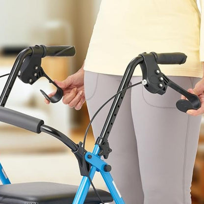 MobilityMate™ Folding Lightweight Steel Rollator with Seat for Seniors