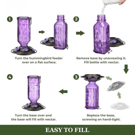 Hummingbird Haven™ 24oz Glass Feeder for Bird Lovers – Best Hummingbird Feeder - 8