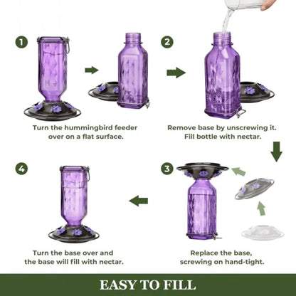 Hummingbird Haven™ 24oz Glass Feeder for Bird Lovers – Best Hummingbird Feeder - 8