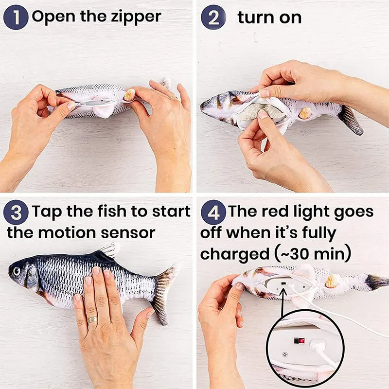 PurrPlay™ Interactive Cat Toy Fish - Best USB Charging Cat Toy for Fun 2