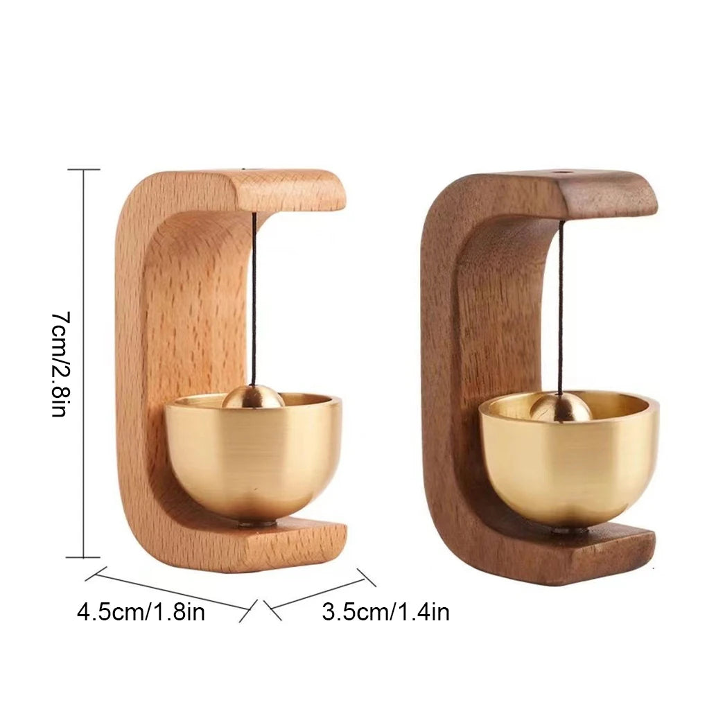 CharmingCraft™ Wireless Door Chime - Elegant Brass Bell with Wooden Frame