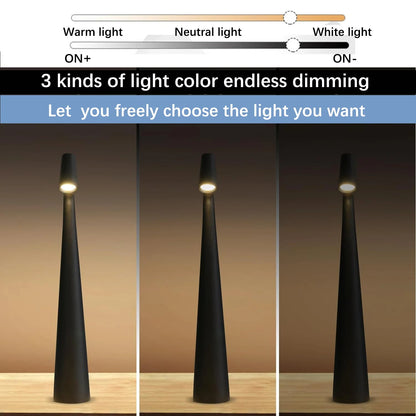 LumiTouch™ Cordless Table Lamp - Rechargeable Small Lamp for Bedside or Desk