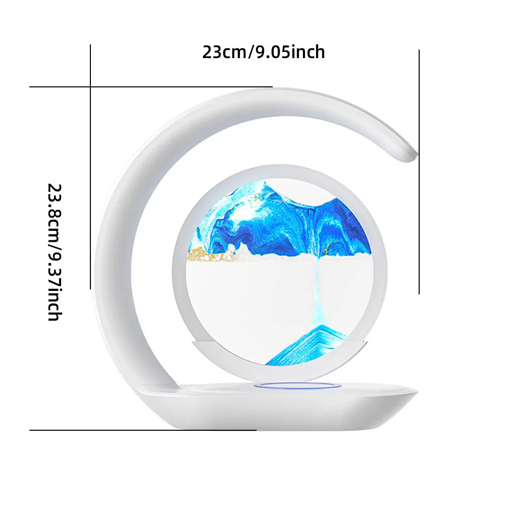 SandArt™ 3D Table Lamp - Elegant Bedside Lamp with Wireless Charger for Relaxation 4