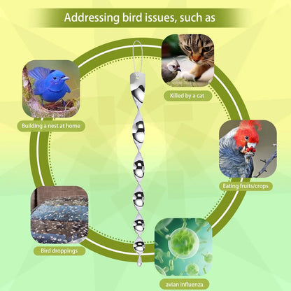 EcoGuard™ Reflective Bird Deterrent Spiral Rod – Safe Pigeon Repellent for Gardens