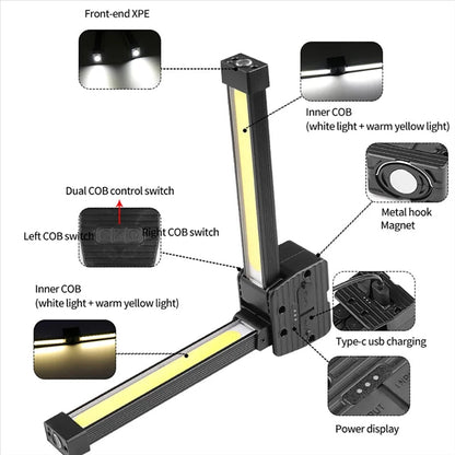 BrightBeam™ Rechargeable COB LED Work Light for Versatile Illumination - 2