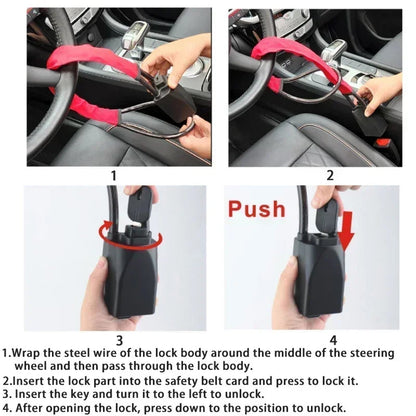 SecureGuard™ Universal Car Steering Wheel Lock - Best Anti-Theft Solution for Vehicles - 2