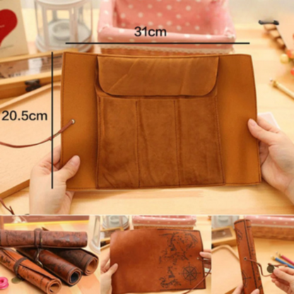 VintageCraft™ Leather Pencil Case - Stylish Organizer for Students and Professionals