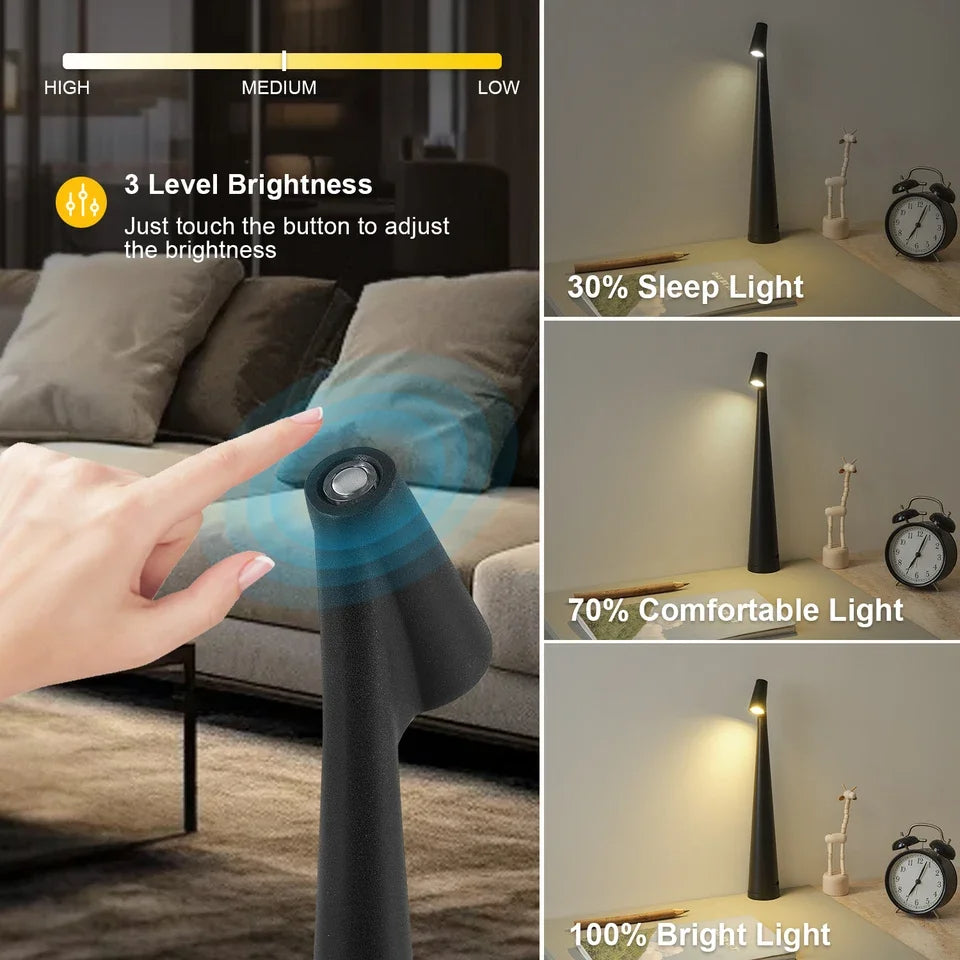 LumiTouch™ Cordless Table Lamp - Rechargeable Small Lamp for Bedside or Desk
