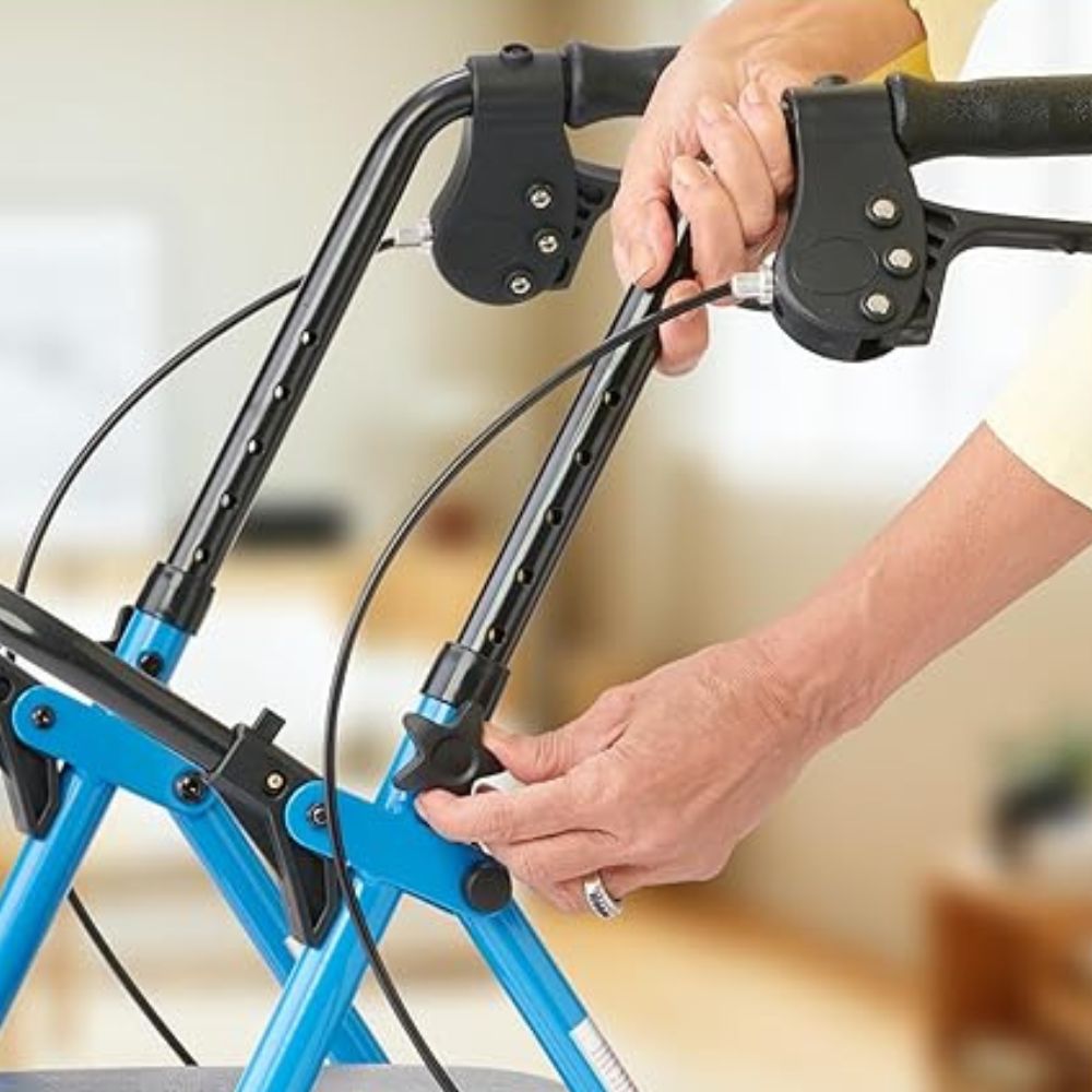 MobilityMate™ Folding Lightweight Steel Rollator with Seat for Seniors