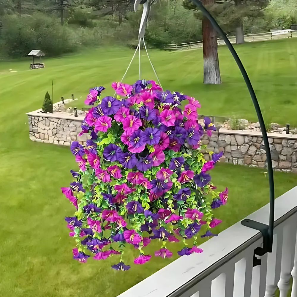 EverBloom™ UV Resistant Artificial Morning Glory Hanging Flowers for Indoor & Outdoor Decor