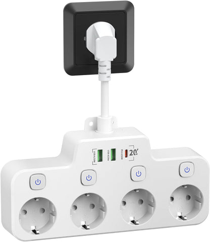 PowerFlex™ Smart Power Strip - Wall-Mounted Surge Protector for Home & Office