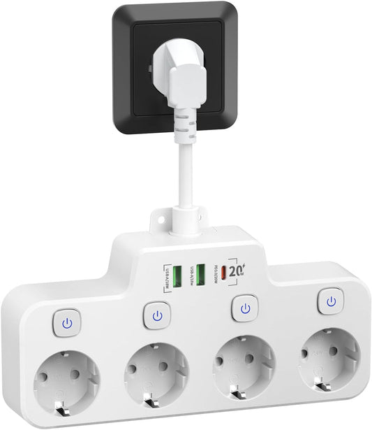 PowerFlex™ Smart Power Strip - Wall-Mounted Surge Protector for Home & Office