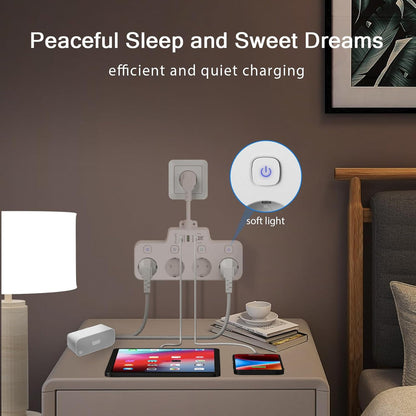 PowerFlex™ Smart Power Strip - Wall-Mounted Surge Protector for Home & Office