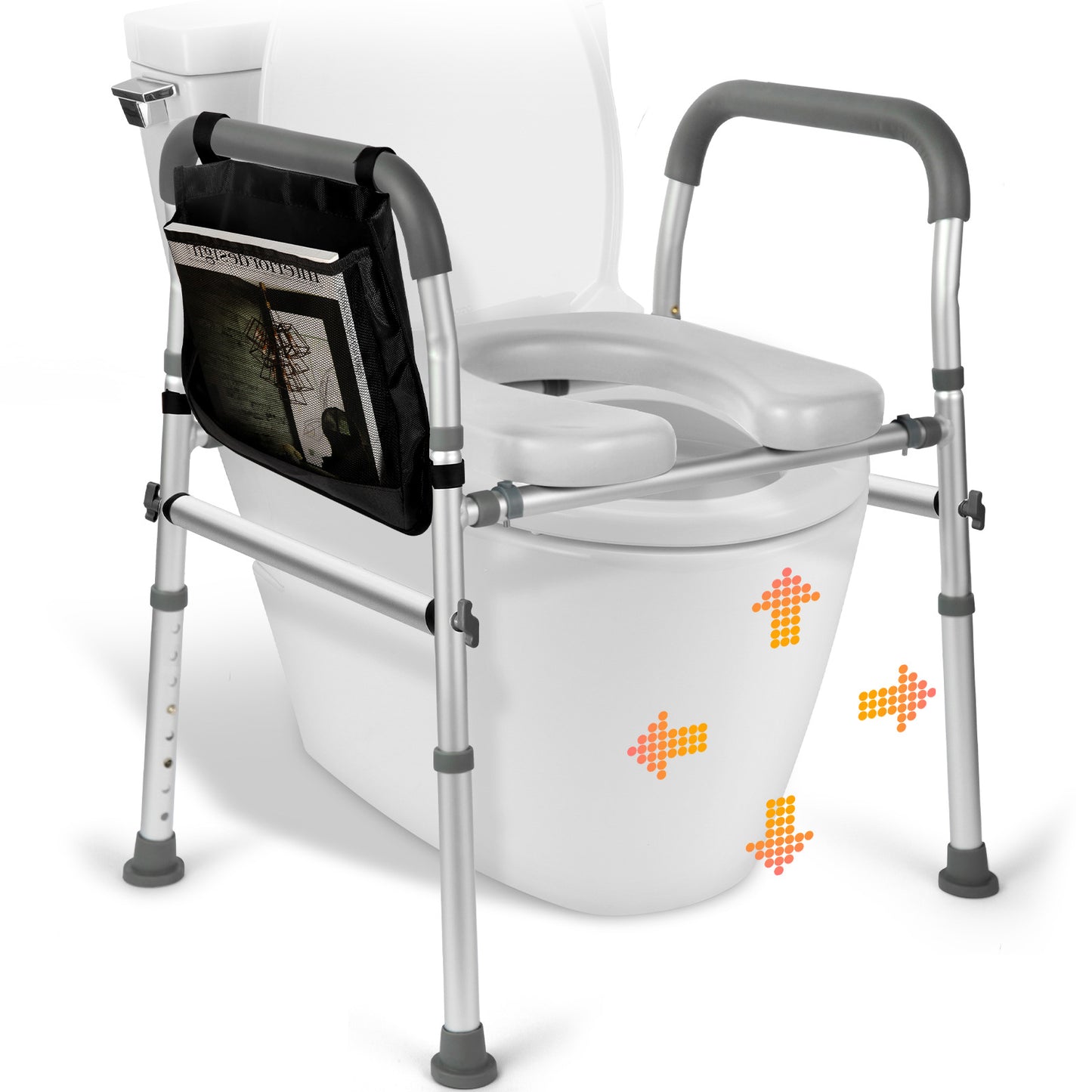 ComfortLift™ Adjustable Raised Toilet Seat Riser for Elderly with Handles