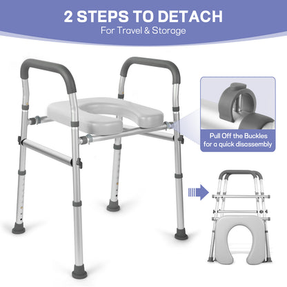 ComfortLift™ Adjustable Raised Toilet Seat Riser for Elderly with Handles