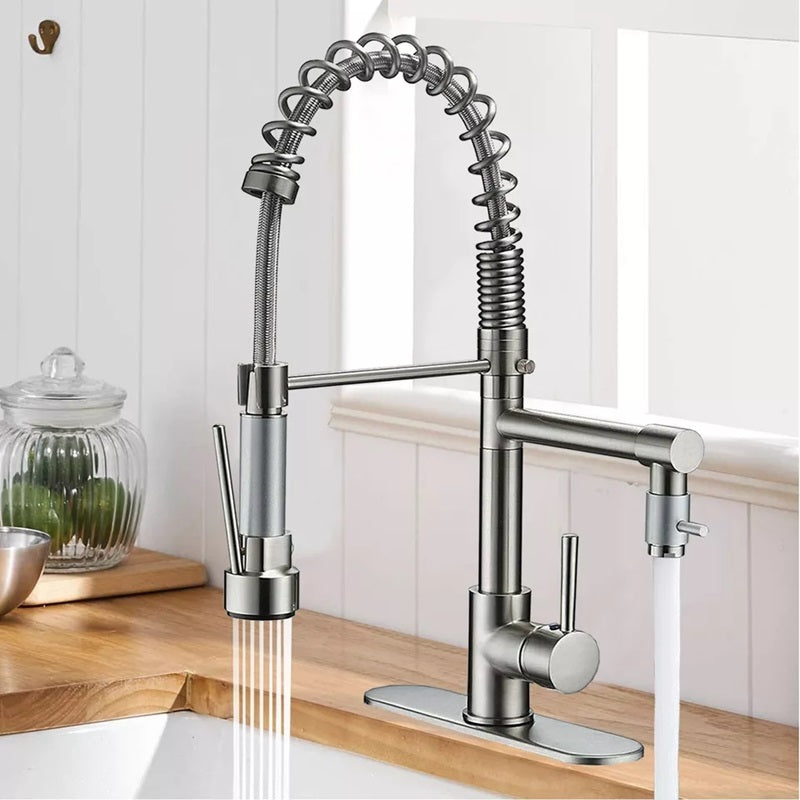 AquaFlow™ Kitchen Faucet with Sprayer – Modern Stainless Steel Design for Home Chefs 1