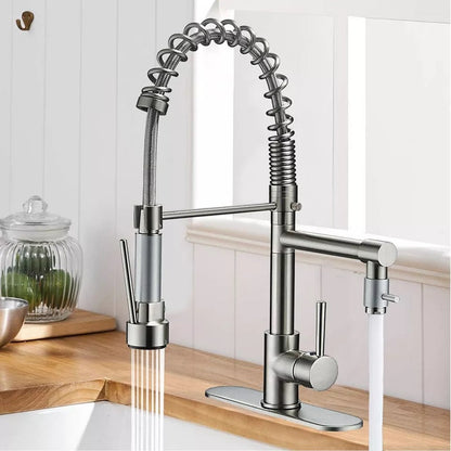 AquaFlow™ Kitchen Faucet with Sprayer – Modern Stainless Steel Design for Home Chefs 1