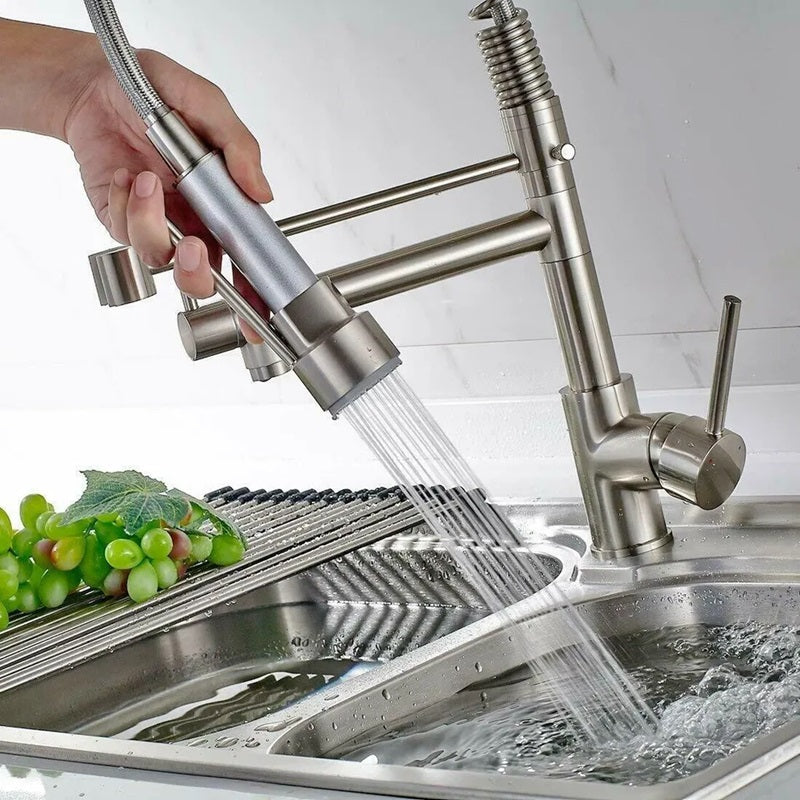 AquaFlow™ Kitchen Faucet with Sprayer – Modern Stainless Steel Design for Home Chefs 3