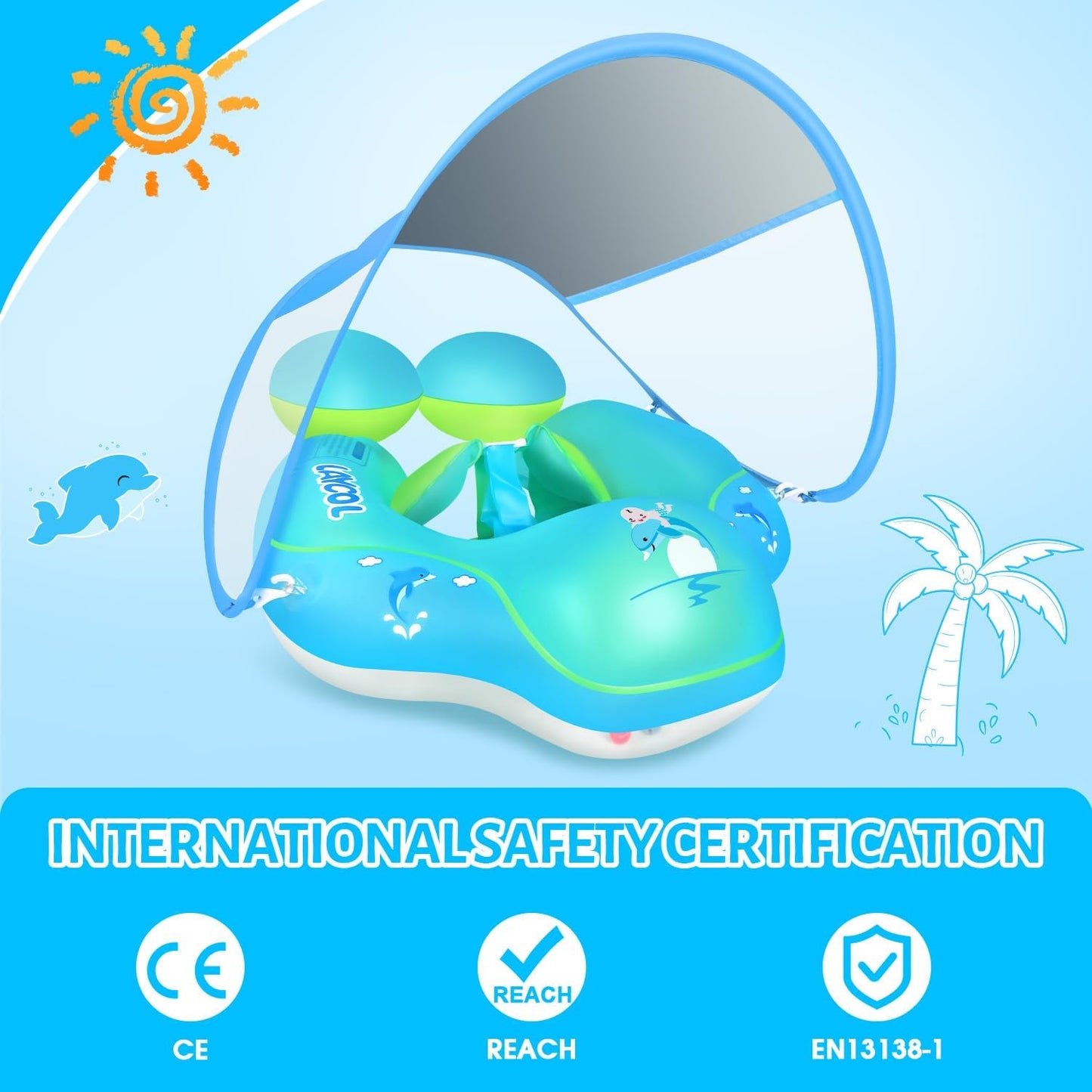AquaJoy™ Baby Swim Float Canopy - Safe & Fun Water Experience for Infants 1