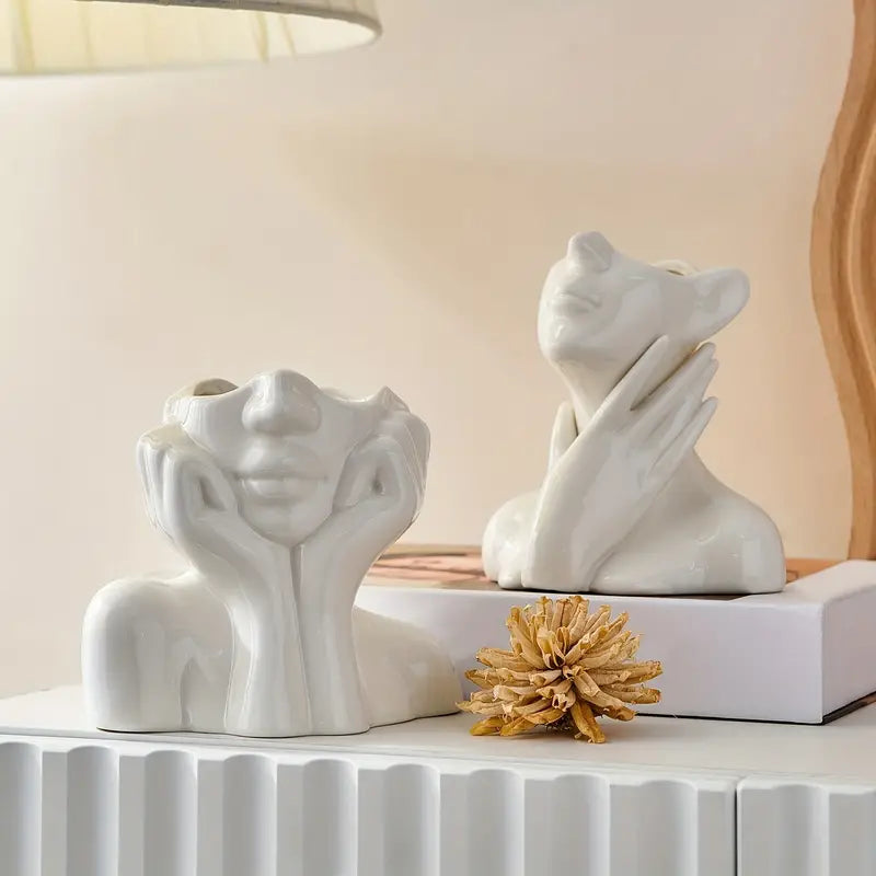 ArtVase™ White Ceramic Vase for Elegant Home Decor and Stylish Storage 6