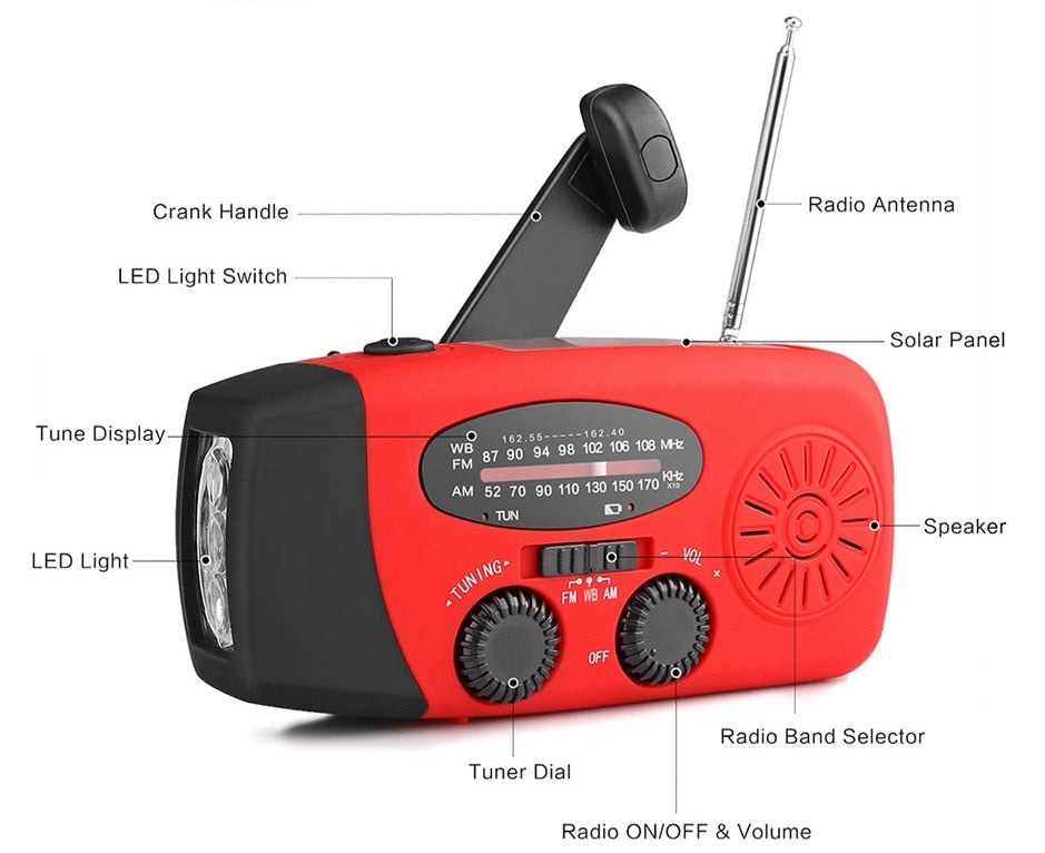 MANIKO™ Portable Hand Crank Emergency Radio