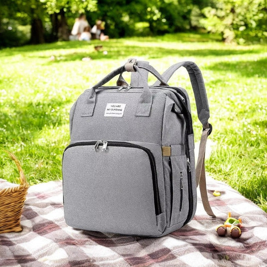 BabyNest™ Multifunctional Diaper Bag Backpack with Crib & Changing Pad for Parents 0