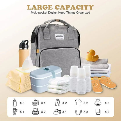 BabyNest™ Multifunctional Diaper Bag Backpack with Crib & Changing Pad for Parents 3