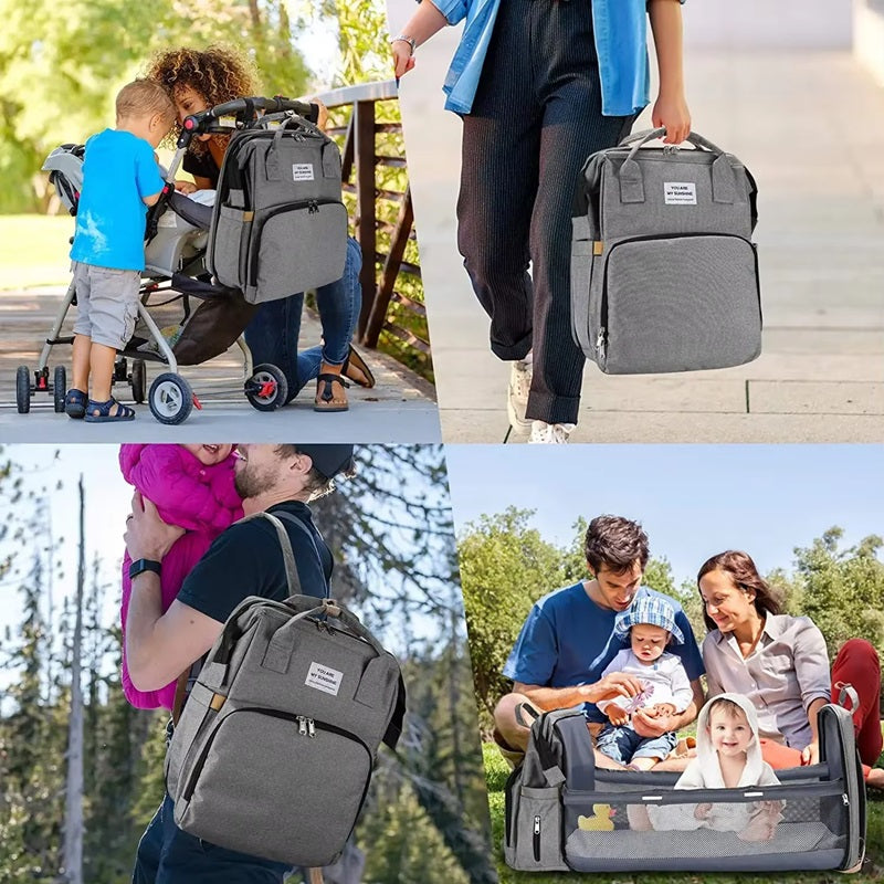 BabyNest™ Multifunctional Diaper Bag Backpack with Crib & Changing Pad for Parents 7