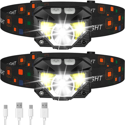BrightBeam™ 2-Pack Rechargeable LED Headlamp for Outdoor Adventures 0