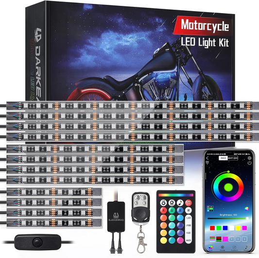 BrightGlow™ 12pcs Motorcycle LED Light Kit for Enhanced Safety and Style 0