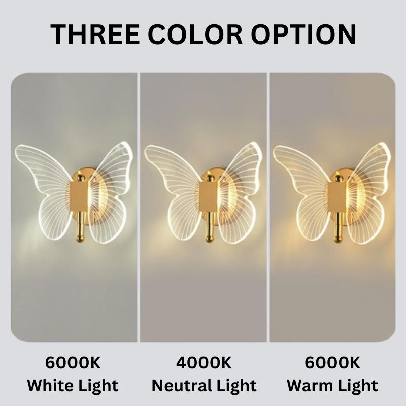 ButterflyGlow™ LED Wall Sconce - Versatile Tricolor Lighting for Modern Spaces 6