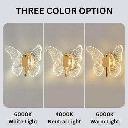 ButterflyGlow™ LED Wall Sconce - Versatile Tricolor Lighting for Modern Spaces 6
