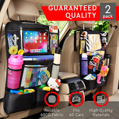 CarMate™ 2-Pack Backseat Organizer for Ultimate Car Storage and Kid Entertainment 2