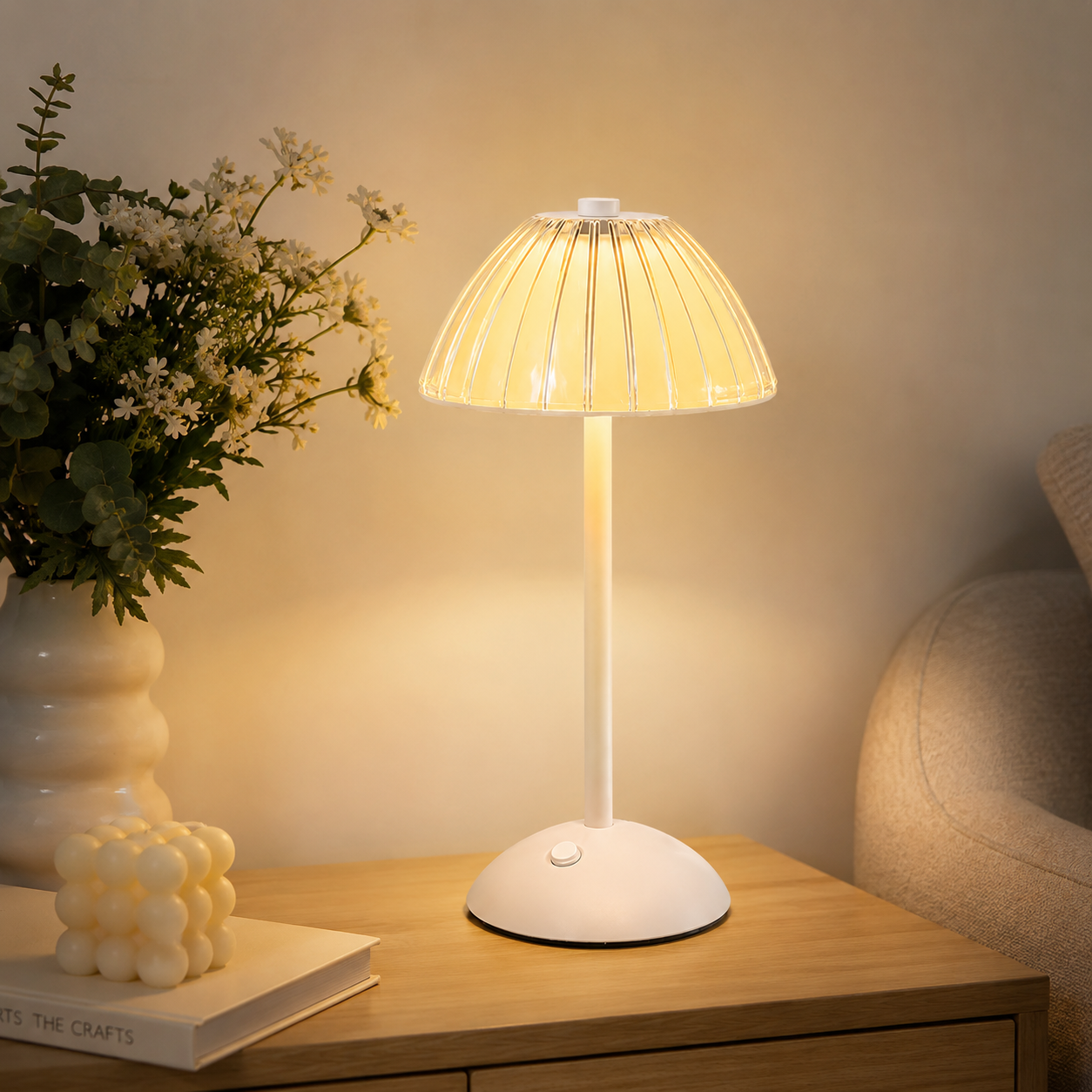 LumaGlow™ Cordless Table Lamp - Elegant Dimmable Bedside Lighting for Any Room