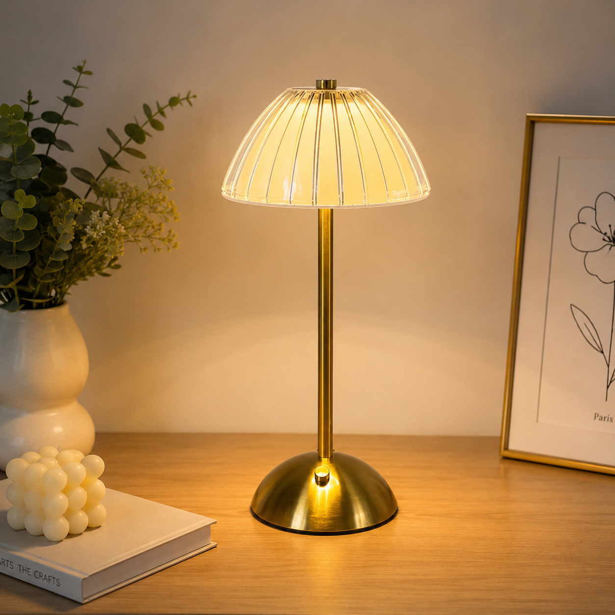 LumaGlow™ Cordless Table Lamp - Elegant Dimmable Bedside Lighting for Any Room