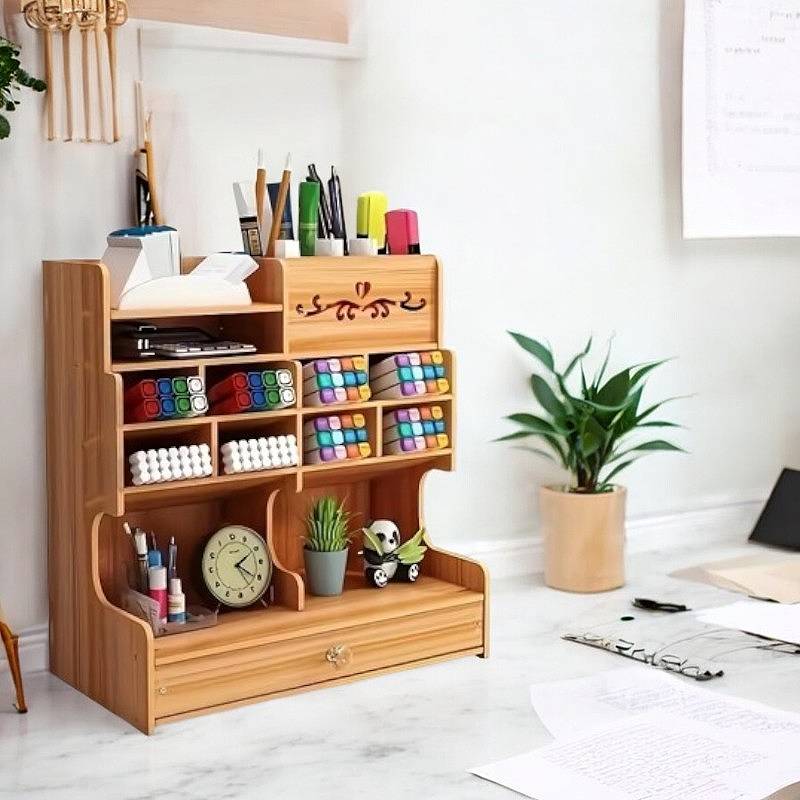 CherryWood™ Desk Organizer - Elegant Desk Storage Solution for Professionals and Students 1