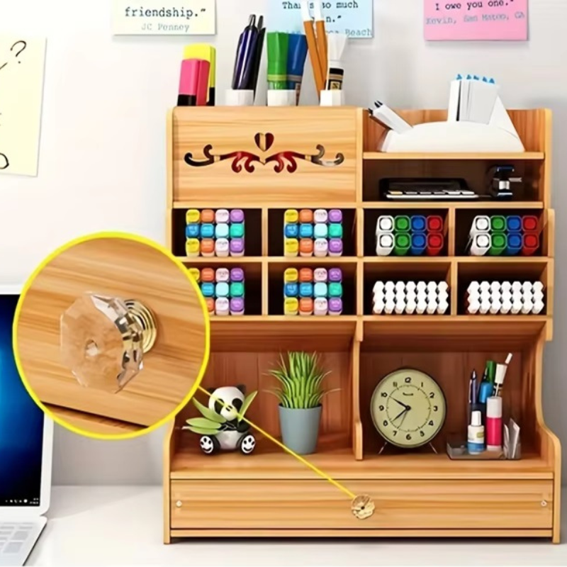CherryWood™ Desk Organizer - Elegant Desk Storage Solution for Professionals and Students 3