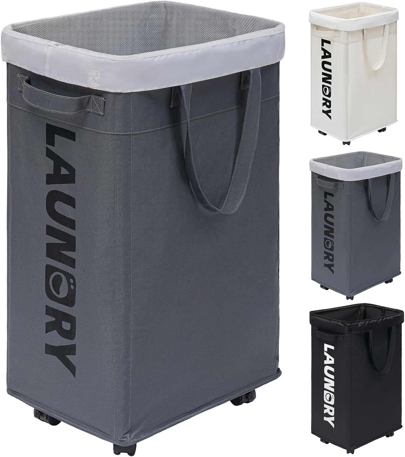 Collapsible Laundry Basket™ - 75L with Wheels for Easy Transport 0
