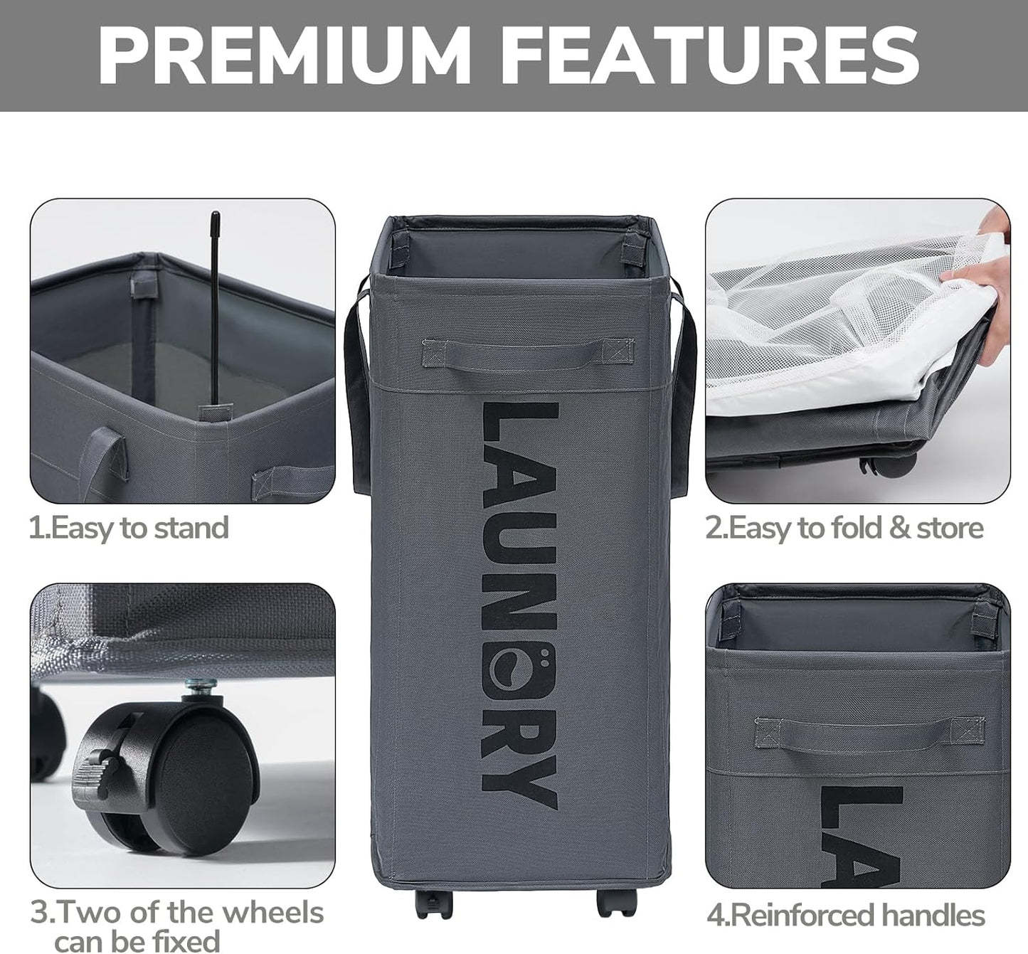 Collapsible Laundry Basket™ - 75L with Wheels for Easy Transport 1